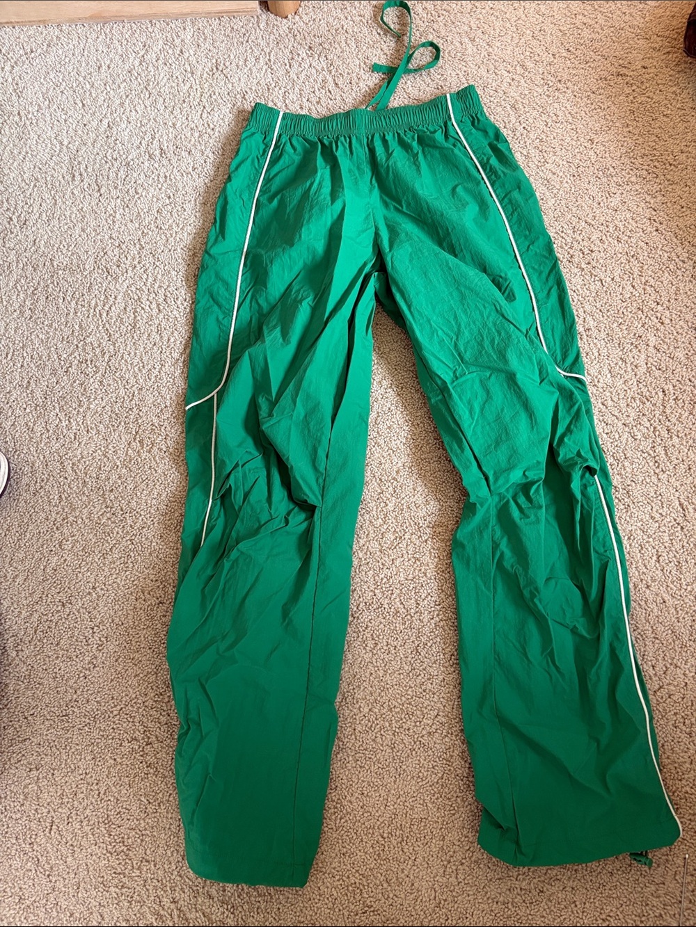 Urban Outfitters Green Track Pants with White Piping
